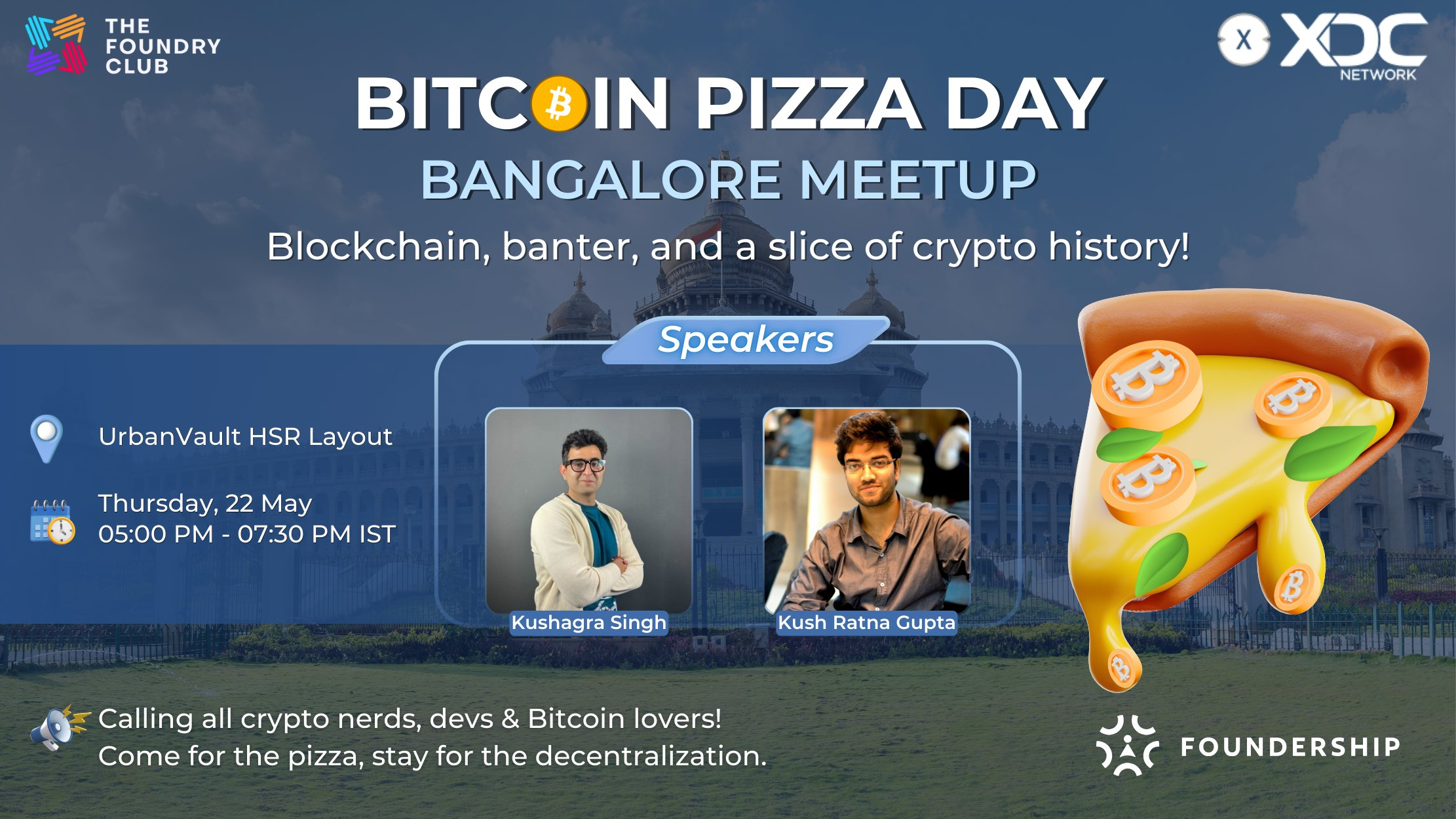 Bitcoin Pizza Day: TFC Blockmeet Bangalore - Build on XDC