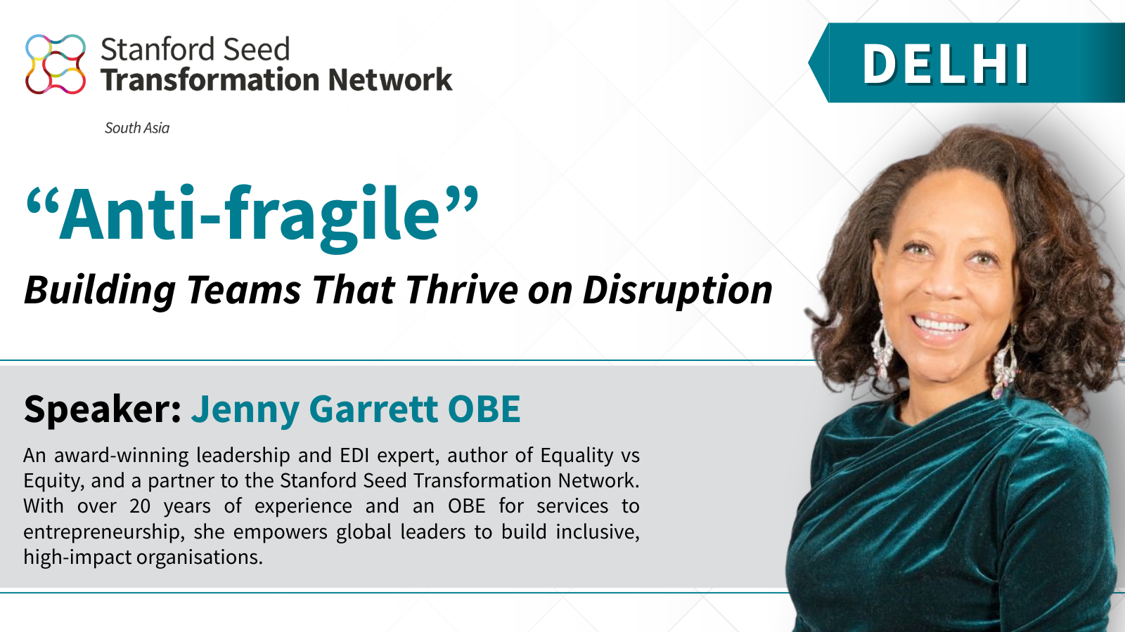 Leadership Development Series by Jenny Garrett OBE (DEL) - Int’l. B School Alum Registration