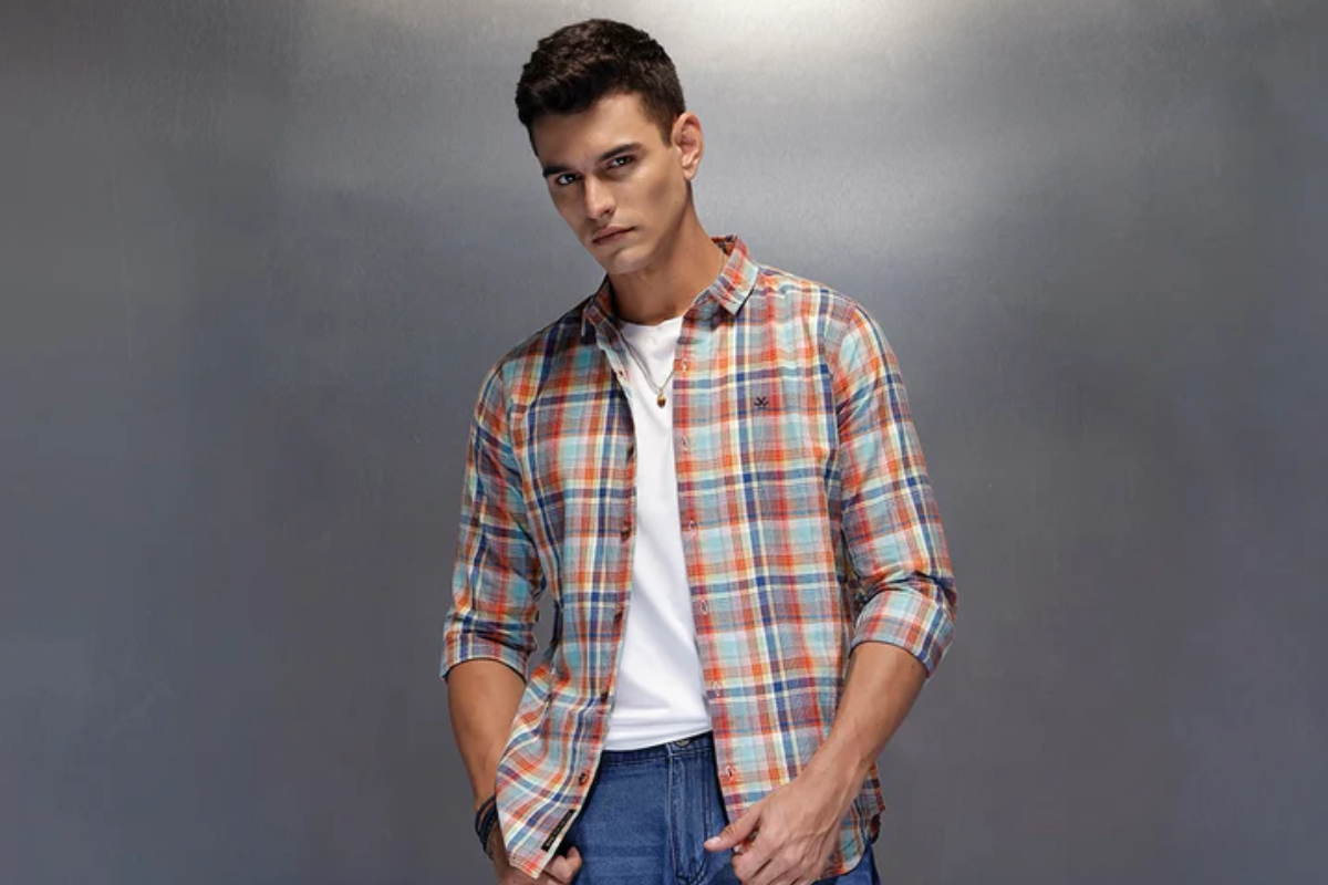 Wrogn - Men's slim fit checked shirt (Test)